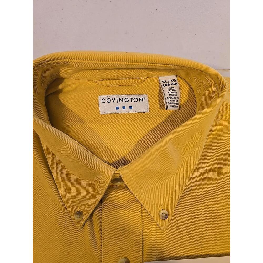Covington Shirt Mens XL Yellow Casual 100% Cotton NWT - Picture 2 of 4